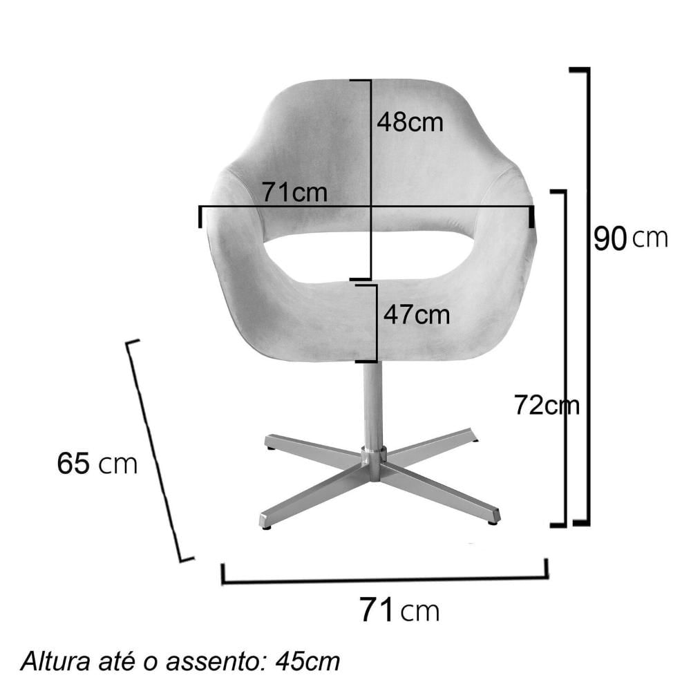 Miniatura Poltrona Decorativa Zara Pé Giratório de Metal Sala Recepção Verde