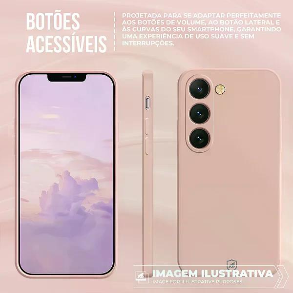 Miniatura Kit Capa Silicon Veloz para Moto Edge 60 + Cordão Rosa