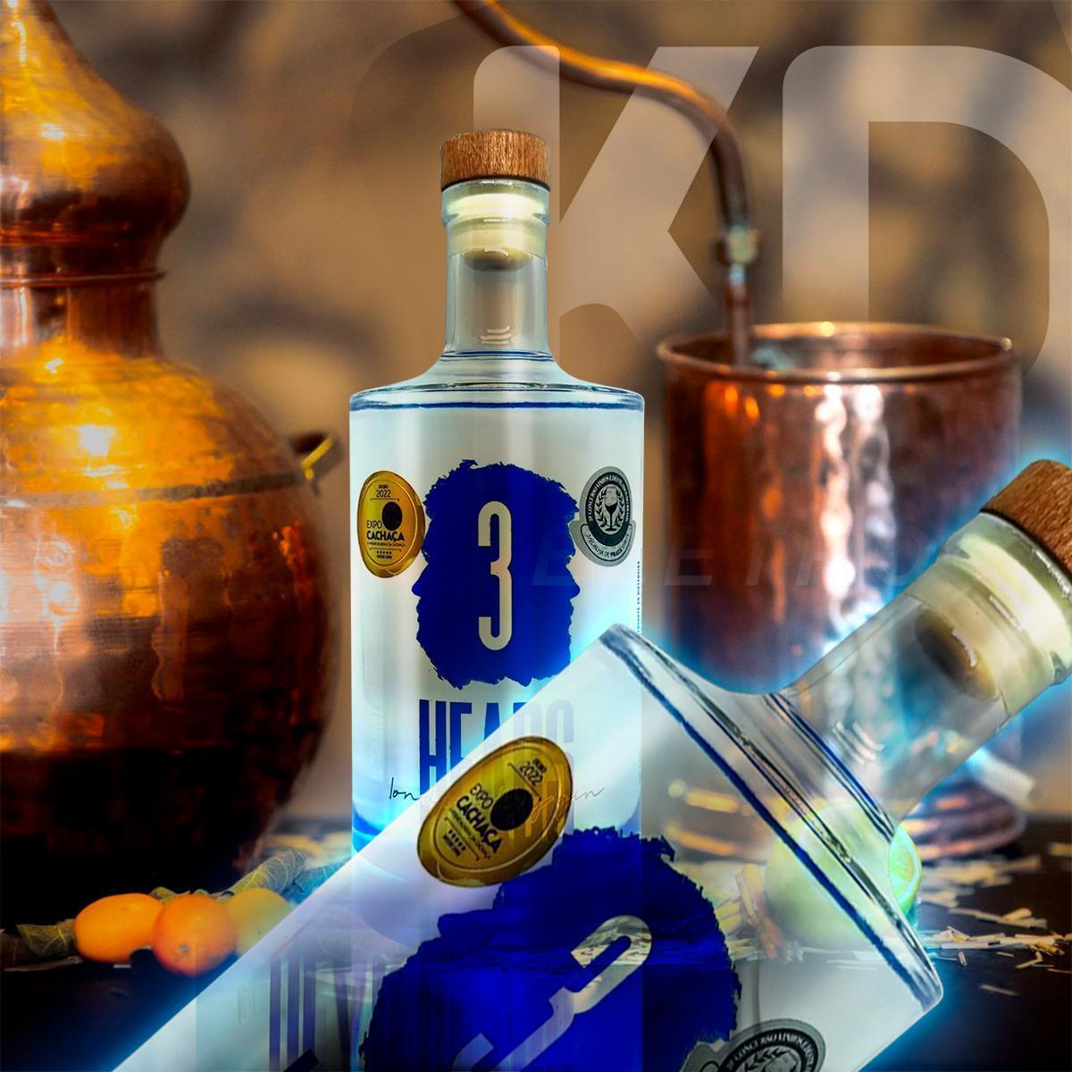 Miniatura Gin 3 Heads London Dry Gyn Cabaré 750 M L