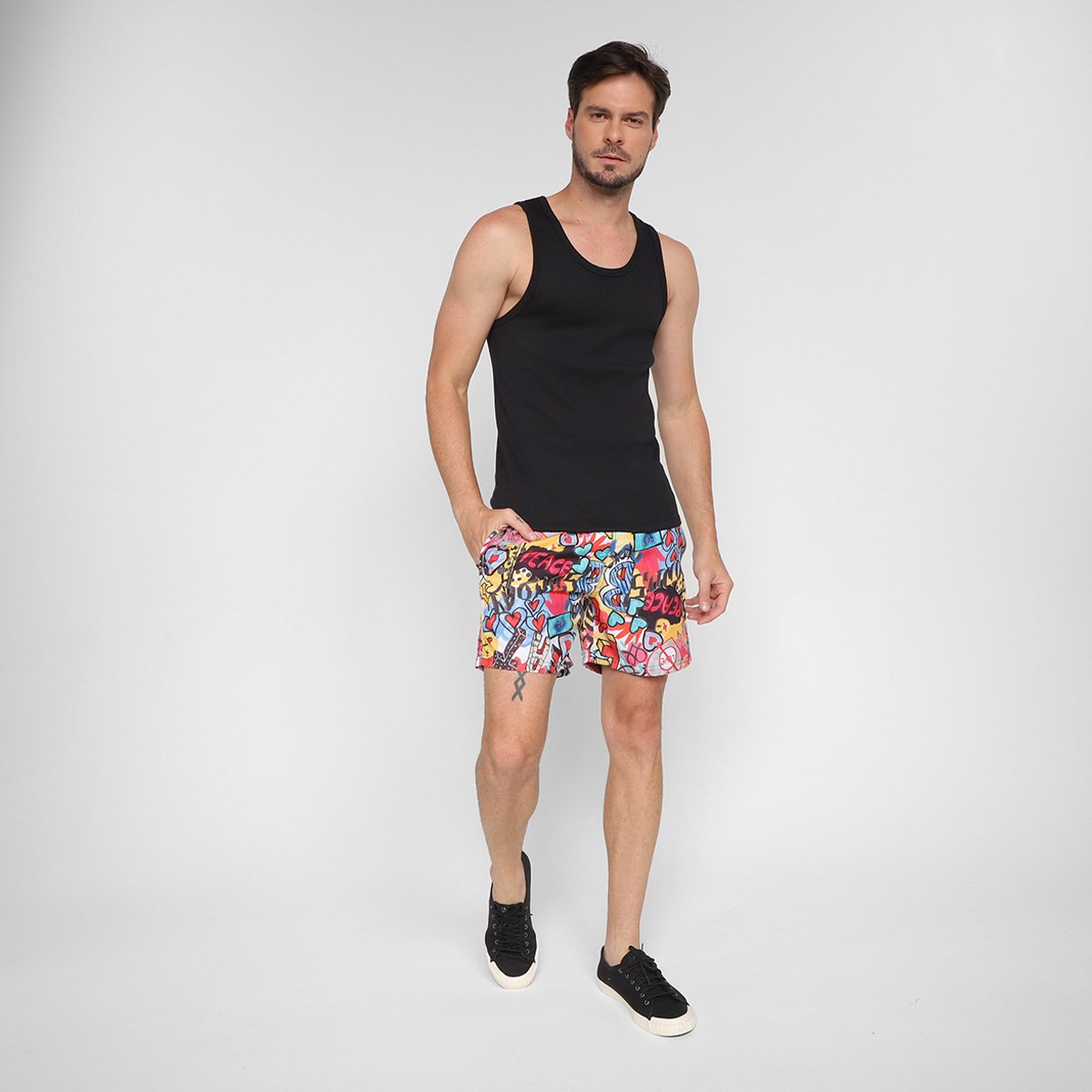 Miniatura Bermuda Curta Enfim Masculina Vermelho+Azul - G