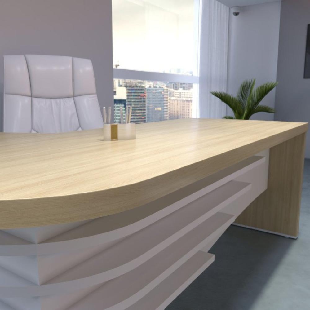 Conjunto Consultório de Psicologia e Terapia 2 Peças Mesa Diretor em L com Balcão Artany Carvalho