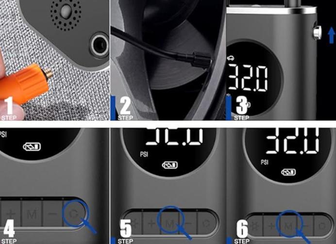 Miniatura Potência E Precisão: Compressor Ar Portátil Medidor Pressão