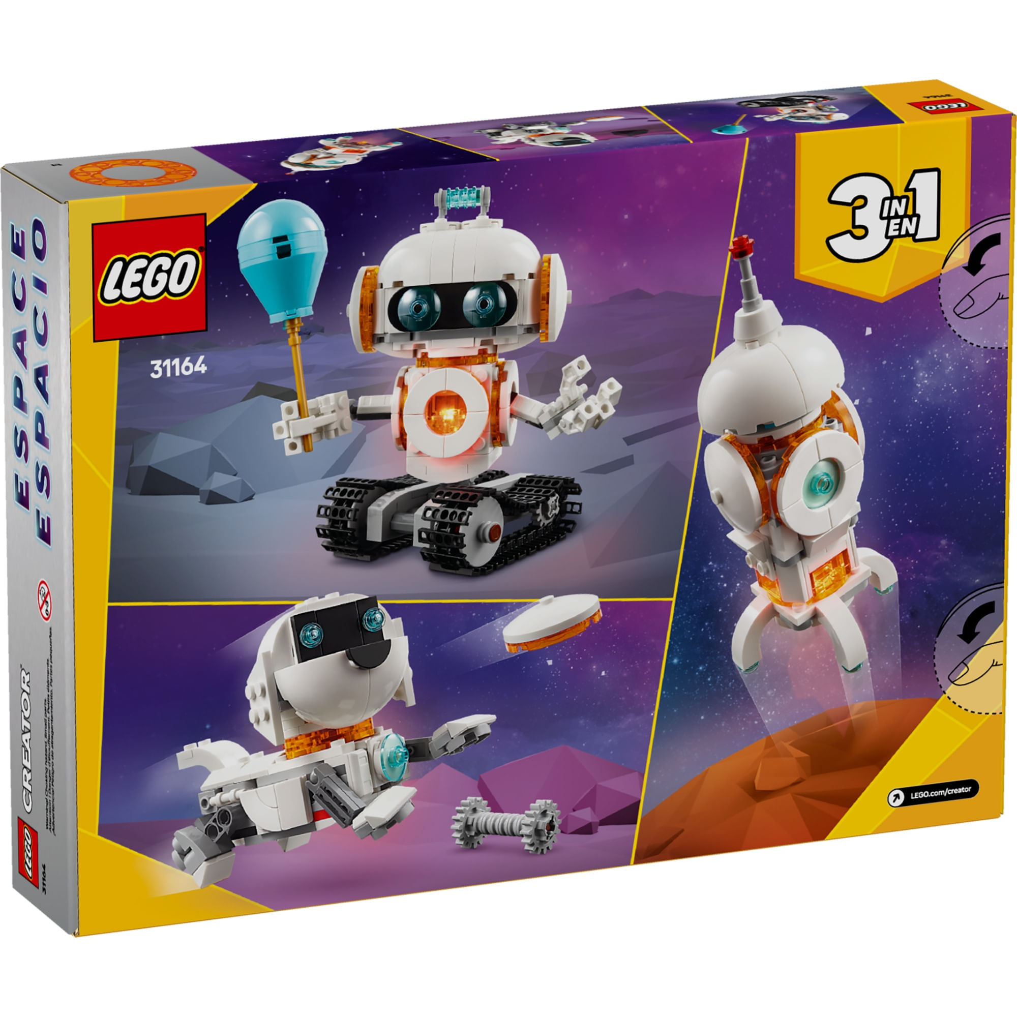 Miniatura LEGO Creator 3 em 1 - Robô espacial