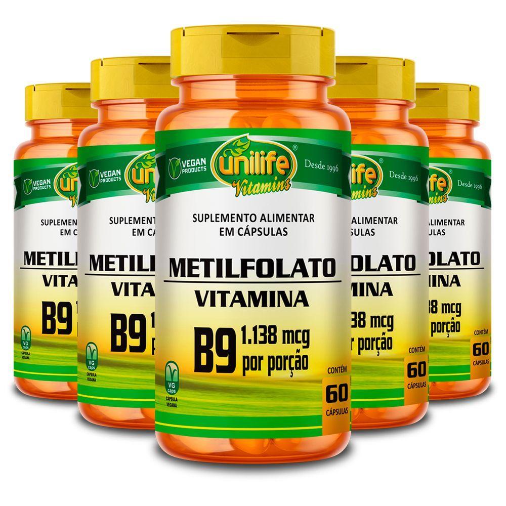Miniatura Kit 5 Metilfolato Unilife 60 Cápsulas 350mg