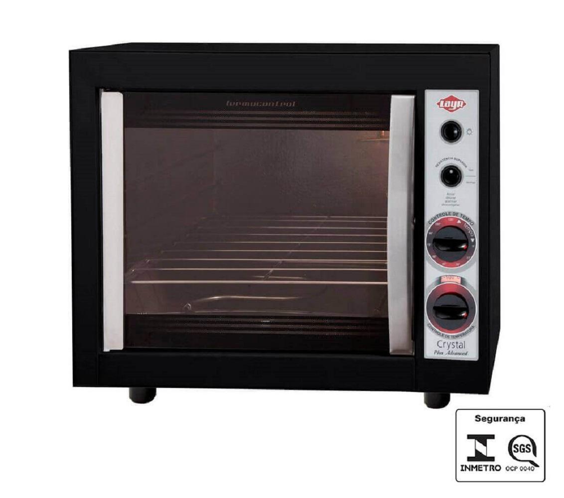 Miniatura Forno Elétrico Layr Crystal Plus Advanced 1750W 46L Preto
