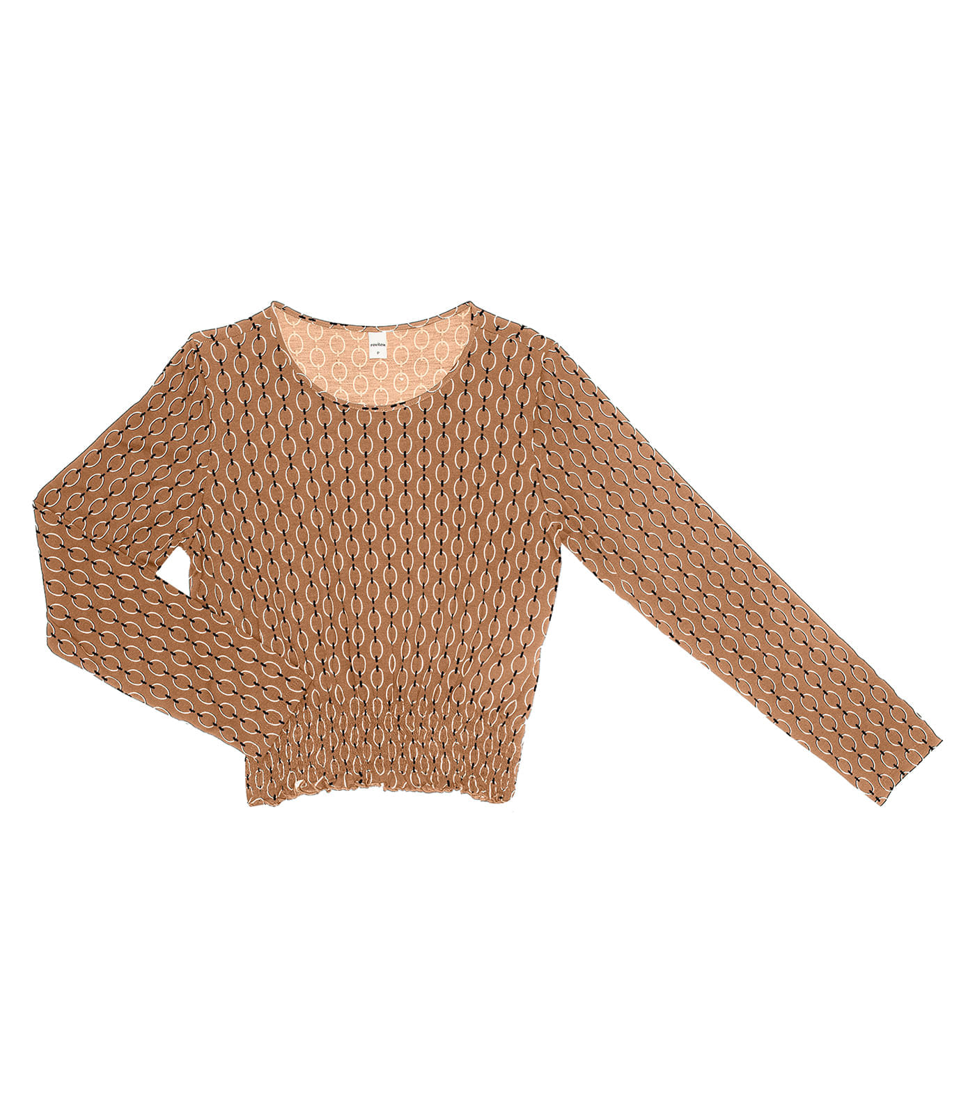 Miniatura Blusa Manga Longa Feminina Rovitex. Marrom G