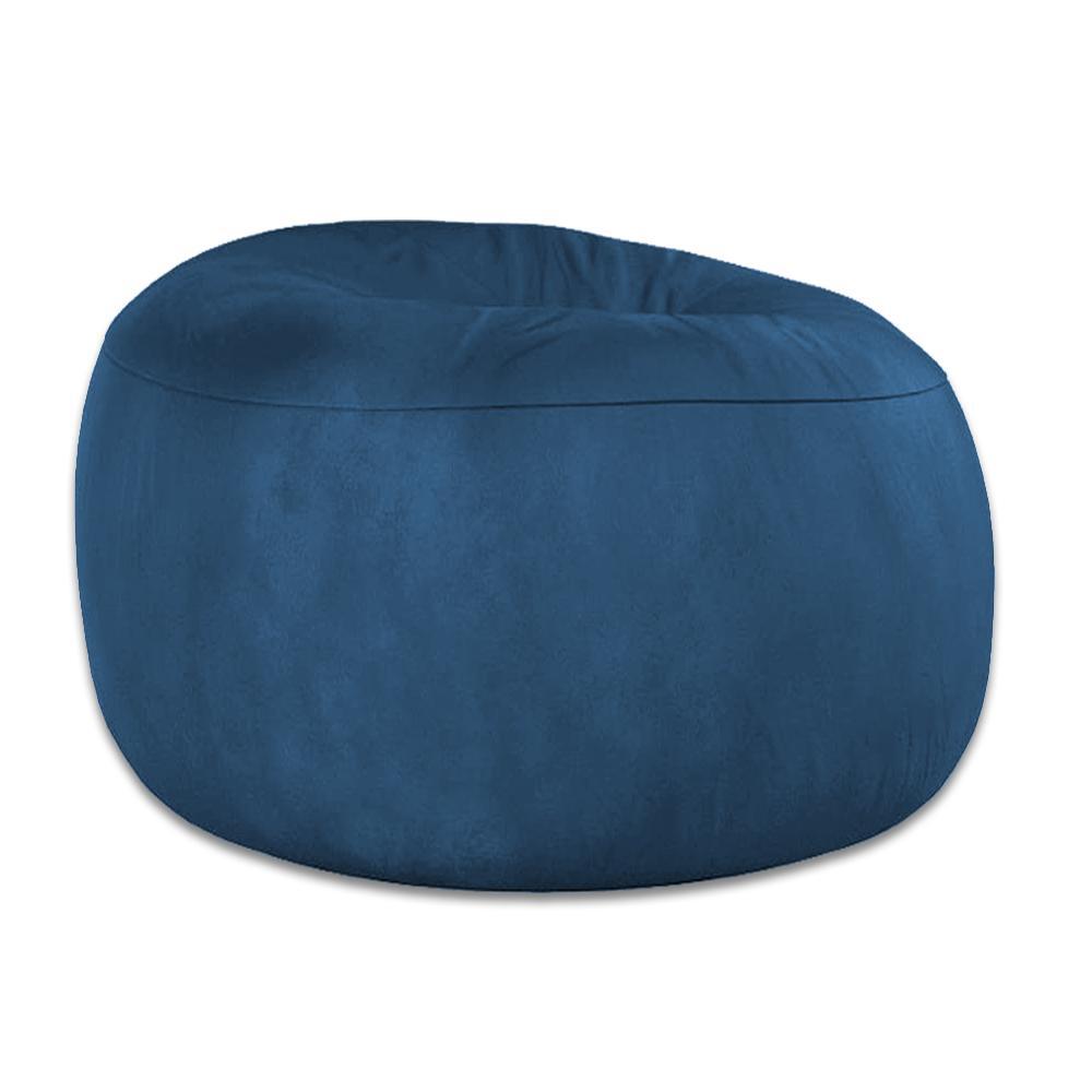Miniatura Puff Gigante Infantil Redondo Enchimento Suede 80Cm Preto