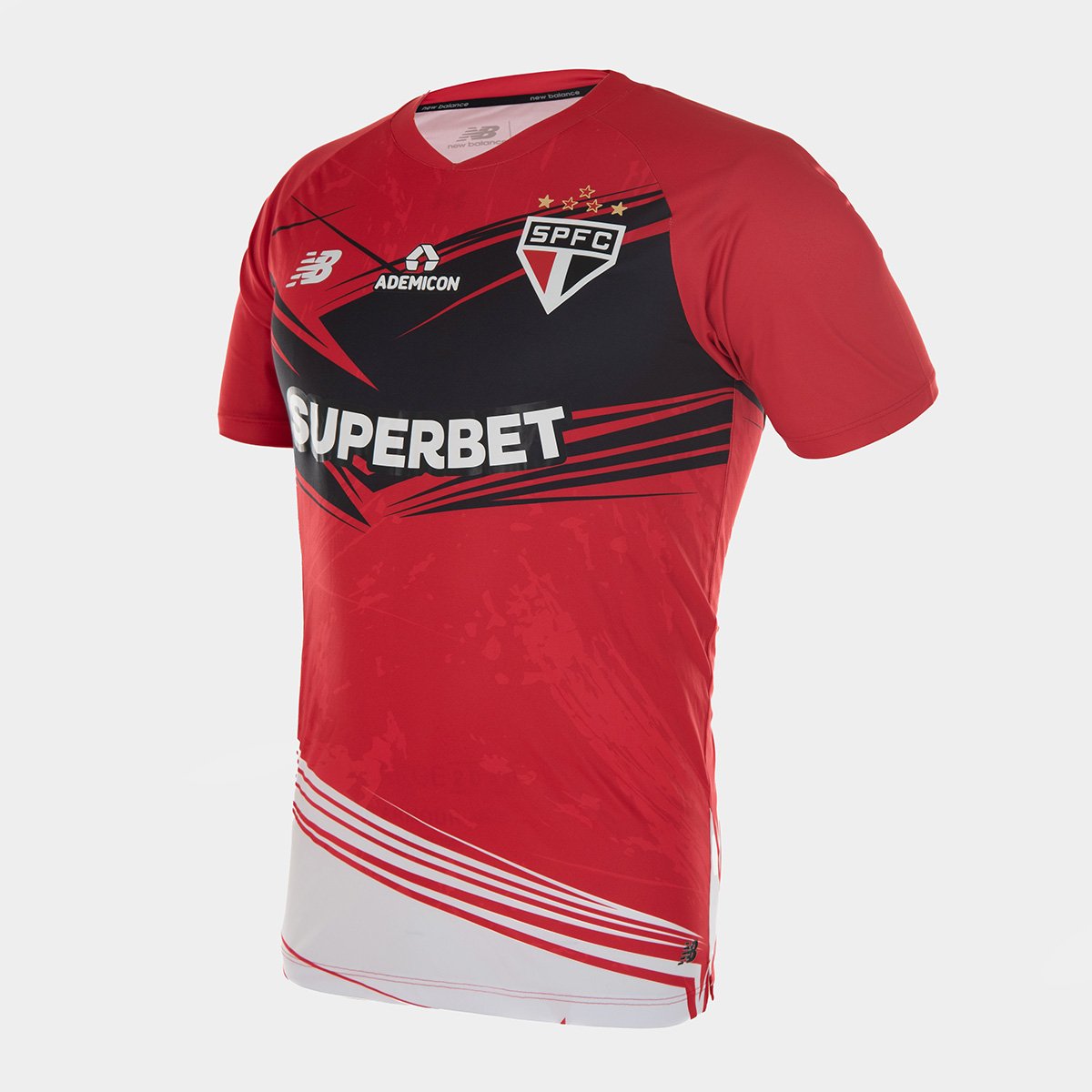 Miniatura Camisa São Paulo 25/26 s/n° Goleiro New Balance Masculina Vermelho+Preto - EEGG