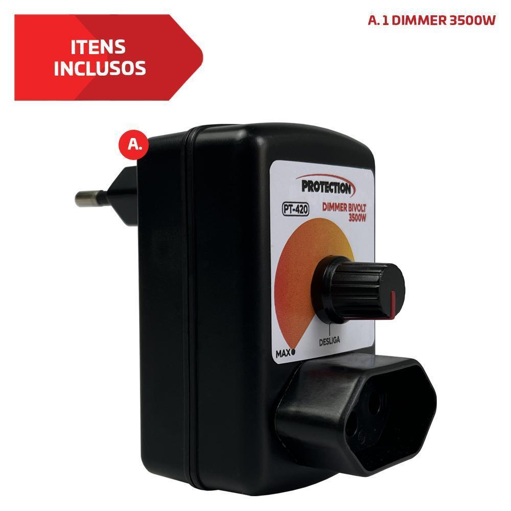 Miniatura Dimmer Eletrônico Controlador 3500W Bivolt Pt-420 Protection