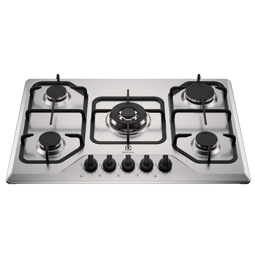 Miniatura Cooktop Electrolux 5 Bocas Experience Inox Grades Duplas Ferro Fundido (KE5XC)