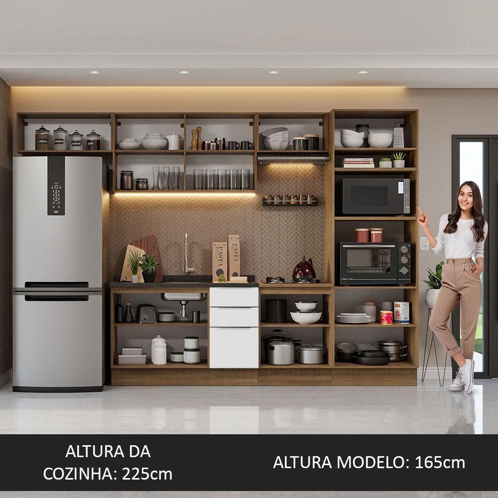 Miniatura Armário De Cozinha Completa 330cm Rustic/branco Stella Madesa 05 Rustic/branco