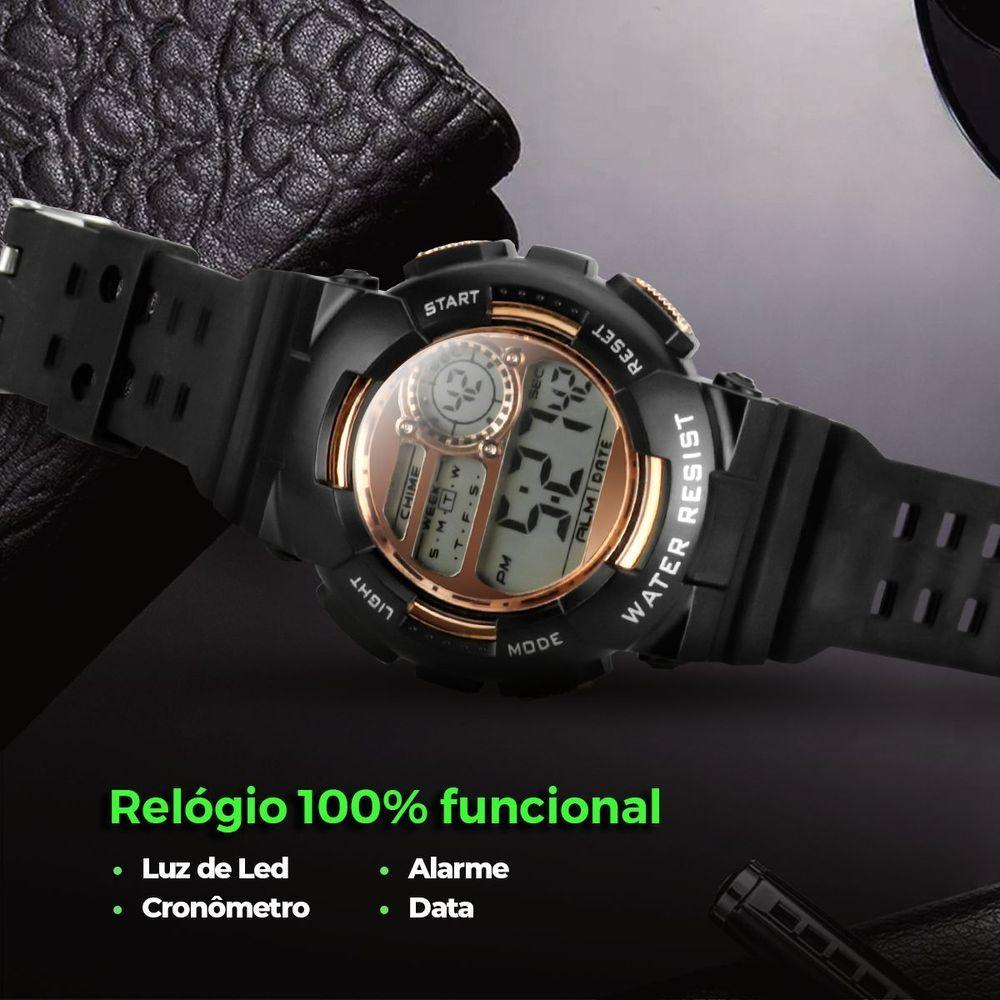 Miniatura Relogio Digital Infantil Menino Silicone Criança Caixa
