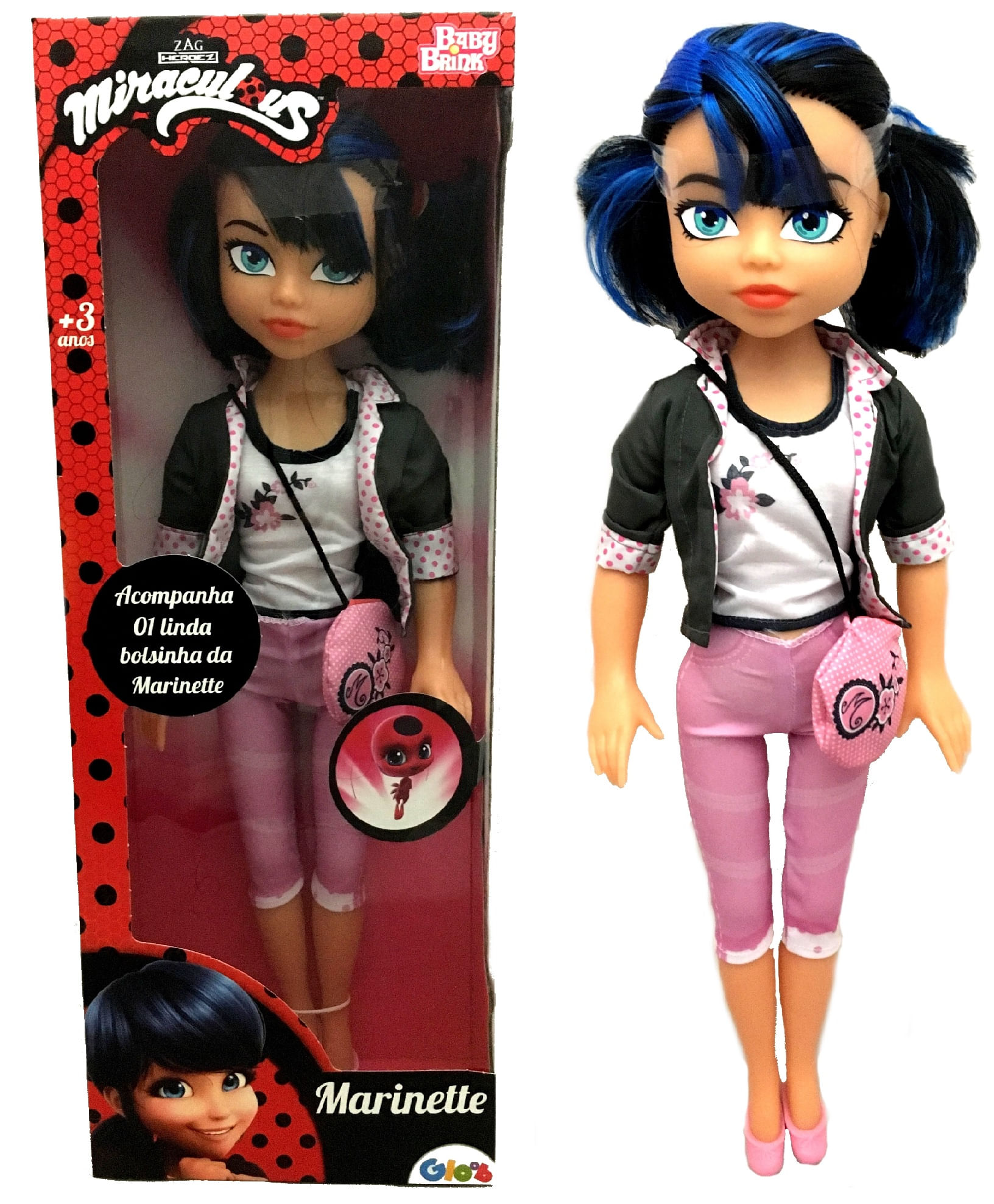 Miniatura Boneca Grande Miraculous Marinette Ladybug - Baby Brink