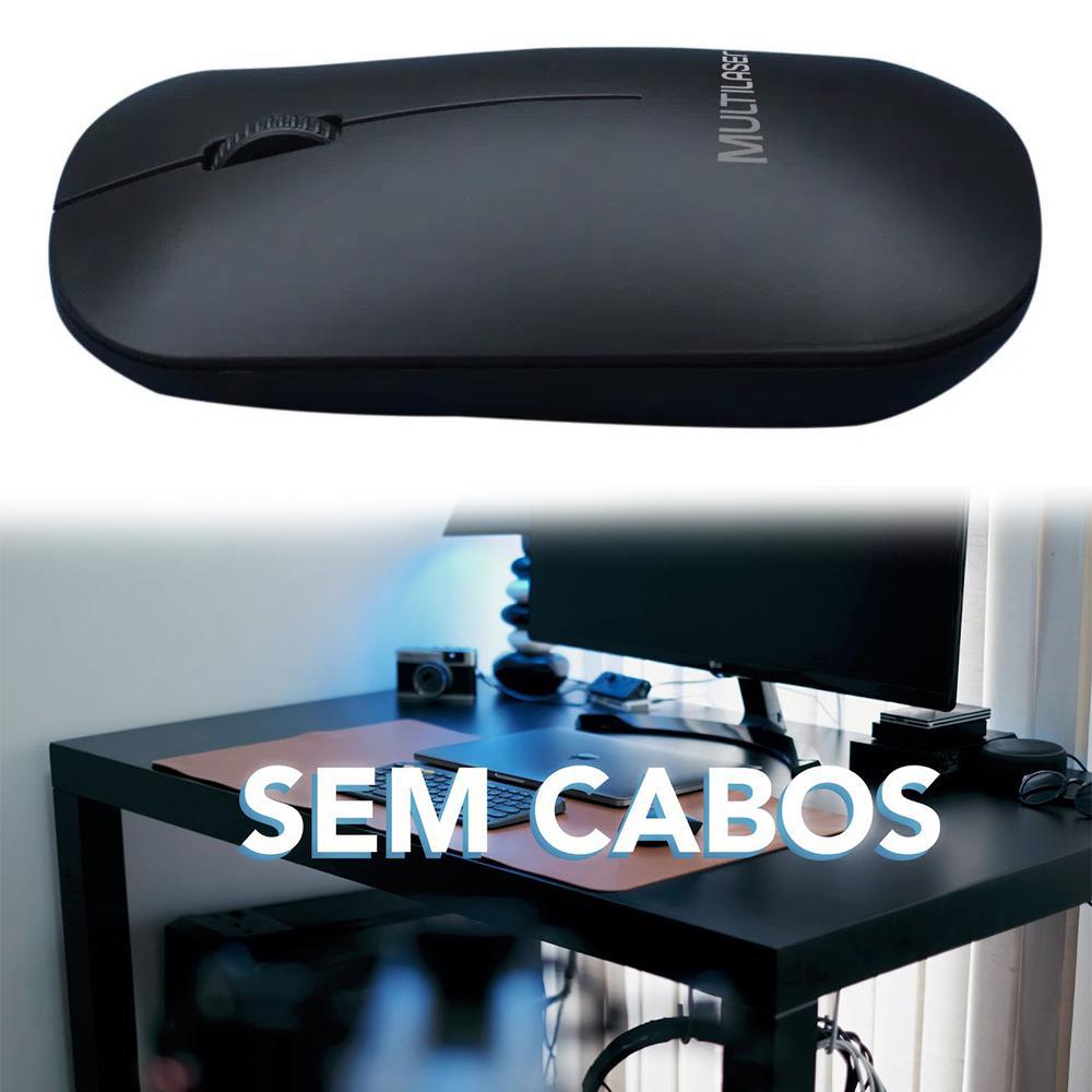 Miniatura Mouse Sem Fio 2.4Ghz 1200Dpi Usb Preto Multilaser Mo307 Bom Homologação: 42801903111