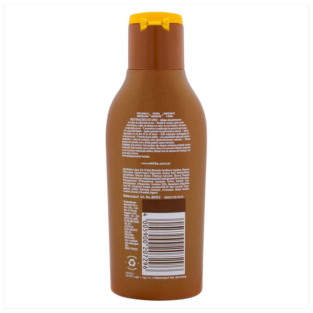 Miniatura Protetor Solar Nivea Sun Loção Bronzeadora Intense & Bronze FPS60 125ml