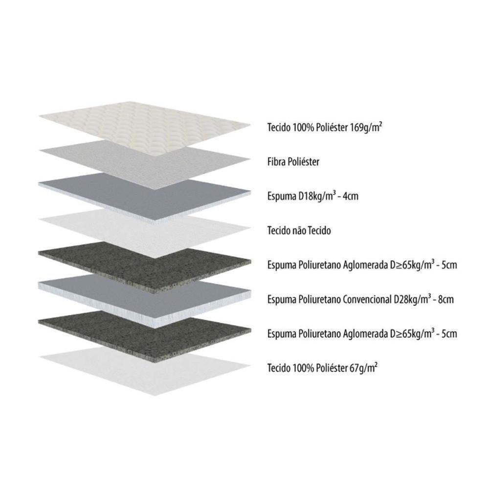 Cama Box Baú Queen: Colchão Anatômico Herval Ag65 Firme Fort + Base Crc Courano White(158x198)