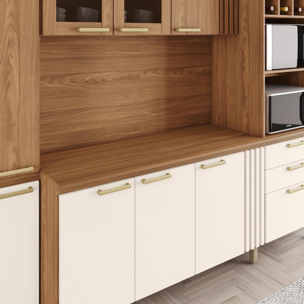 Cozinha Compacta B125 10 Portas 2 Gavetas Nature/Off White