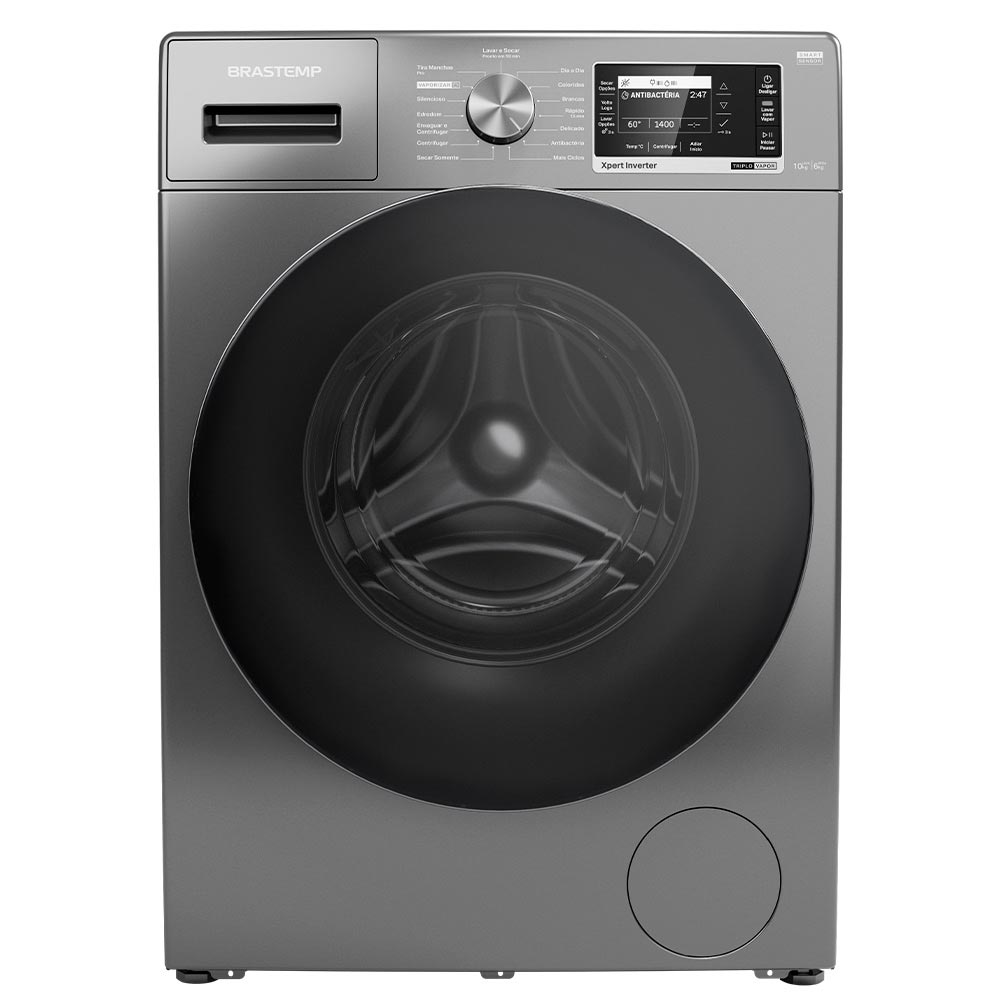 Miniatura Lava e Seca Brastemp 10kg/6kg Titanium Água Quente com Smart Sensor, Tira Manchas Pro e Motor Inverter - BNC10AS 110
