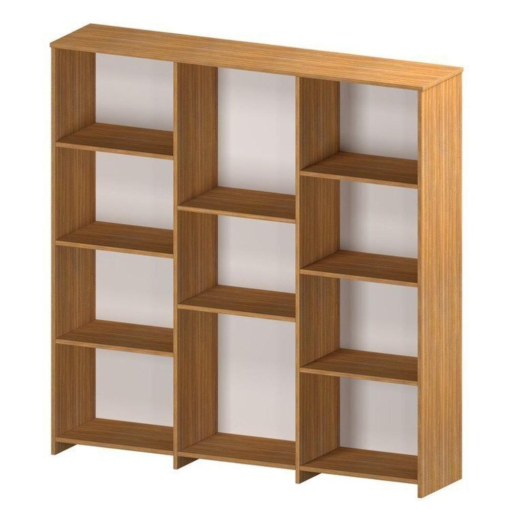 Kit com 1 Estante Livreiro 11 Nichos Odelia e 1 Estante Modular 4 Nichos Calum Freijó
