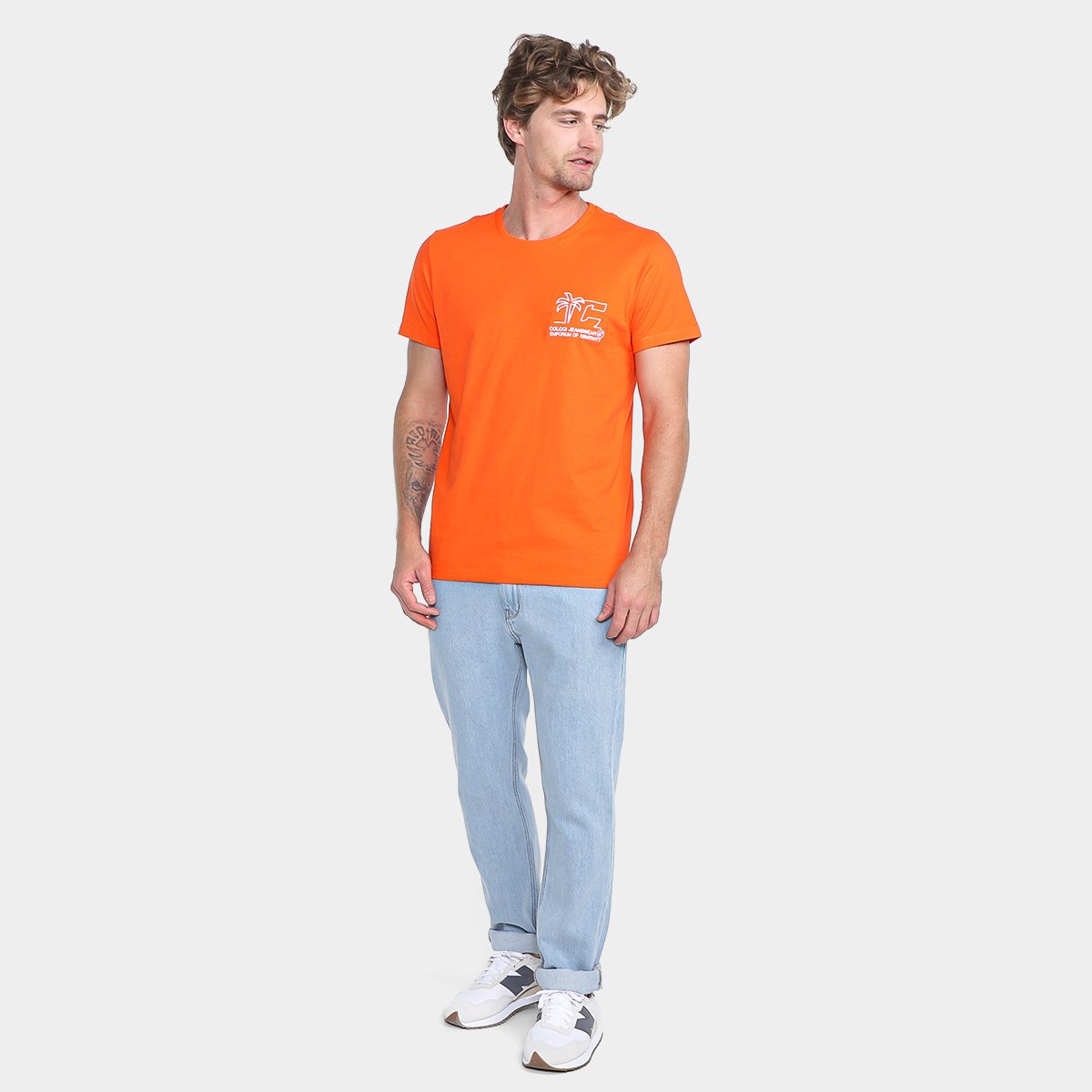 Miniatura Camiseta Colcci Casual Masculina Laranja - GG