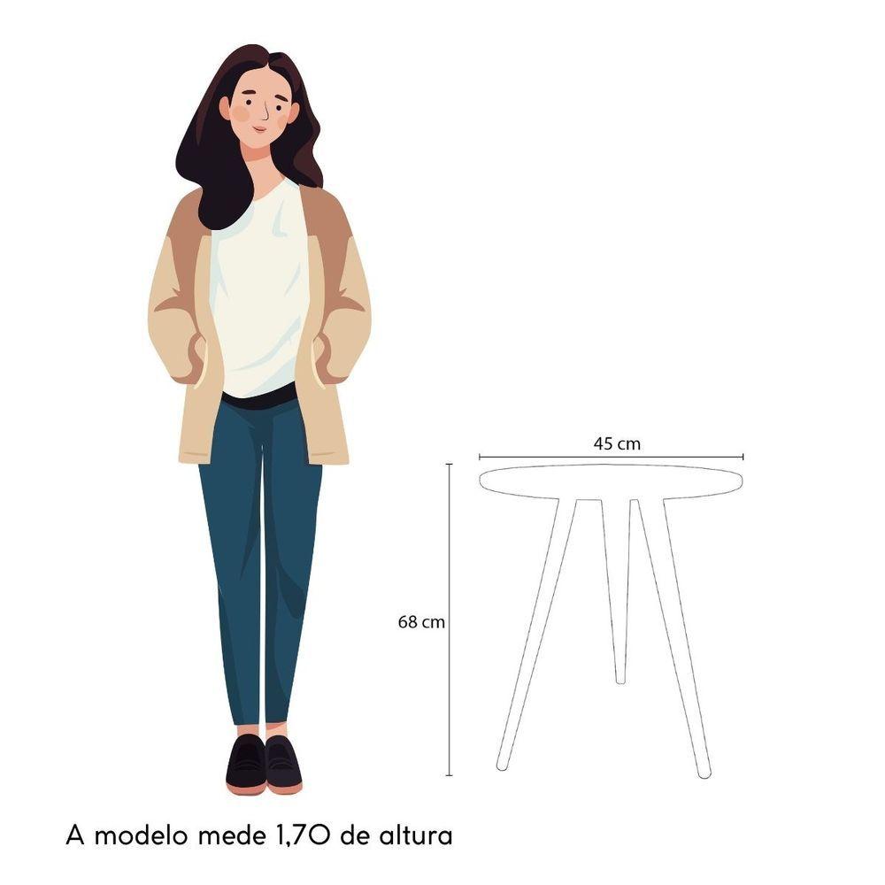 Miniatura Mesa De Canto Lateral E Apoio Sala Quarto Pé Palito 68 Cm Branco
