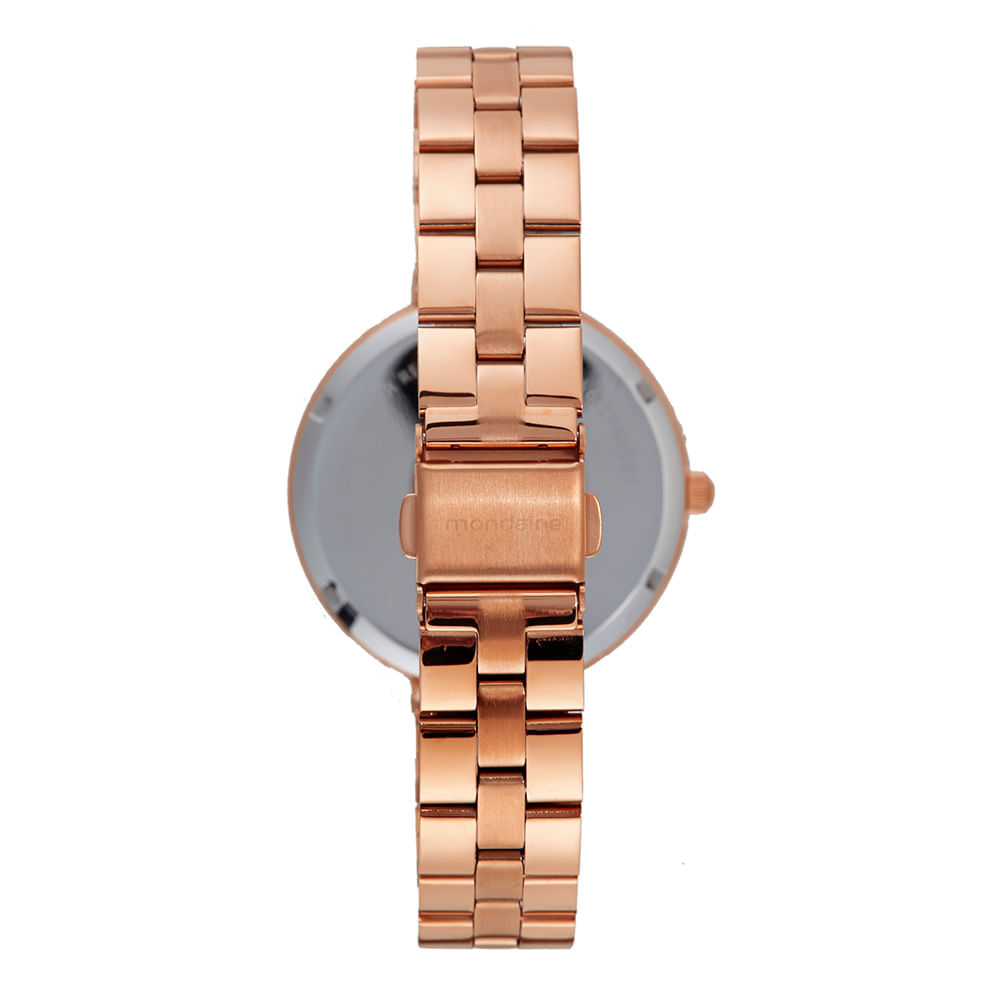 Miniatura Relógio Feminino Minimalista Cristais Rosé
