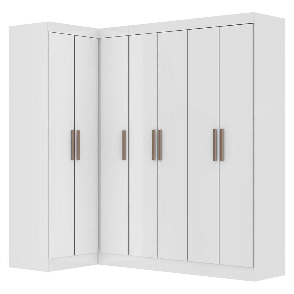 Miniatura Guarda-roupa de Canto Modulado 7 Portas Paris Branco