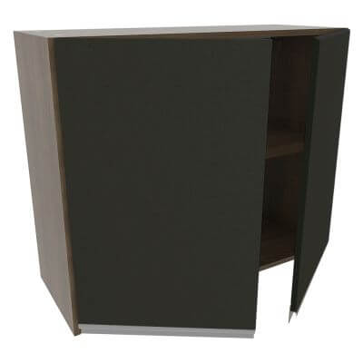 Armário Aéreo Madesa Glamy 80 cm 2 Portas - Rustic/Preto Cor:Rustic/Preto