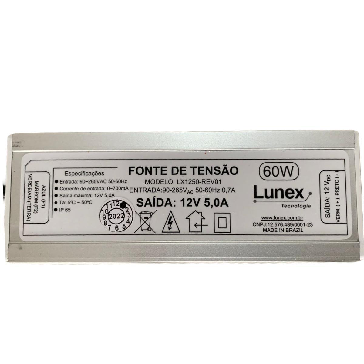 Miniatura Fonte De Tensão 12V 5,0A - 60W Bivolt A Prova D Água Ip67