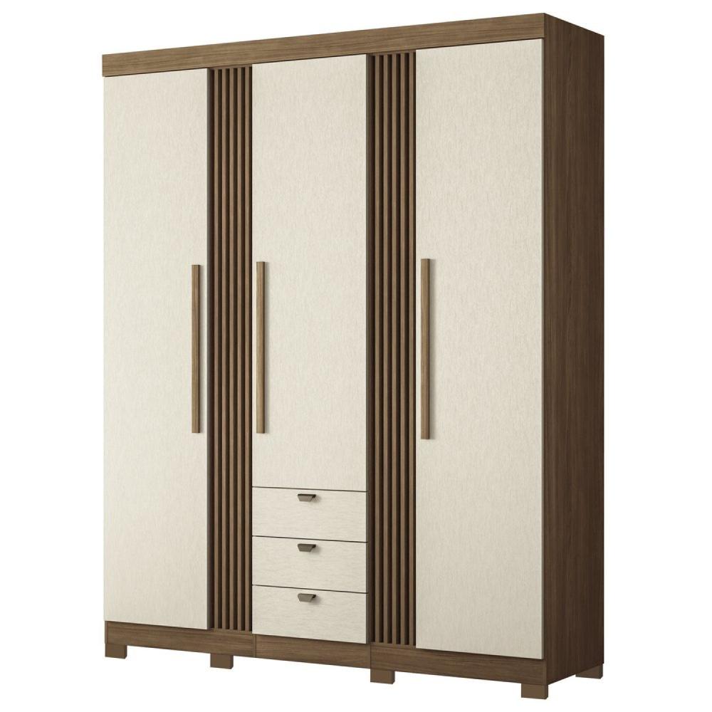 Miniatura Guarda-roupa Aurora 03 Portas com Pés Jatobá/Areia