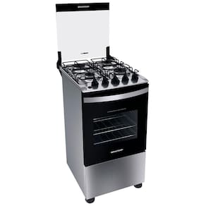 Miniatura Fogão Brastemp 4 Bocas BFO4NBR Clean com Mesa de Inox, 2 Prateleiras Ajustáveis e Acendimento automático Bivolt – Inox