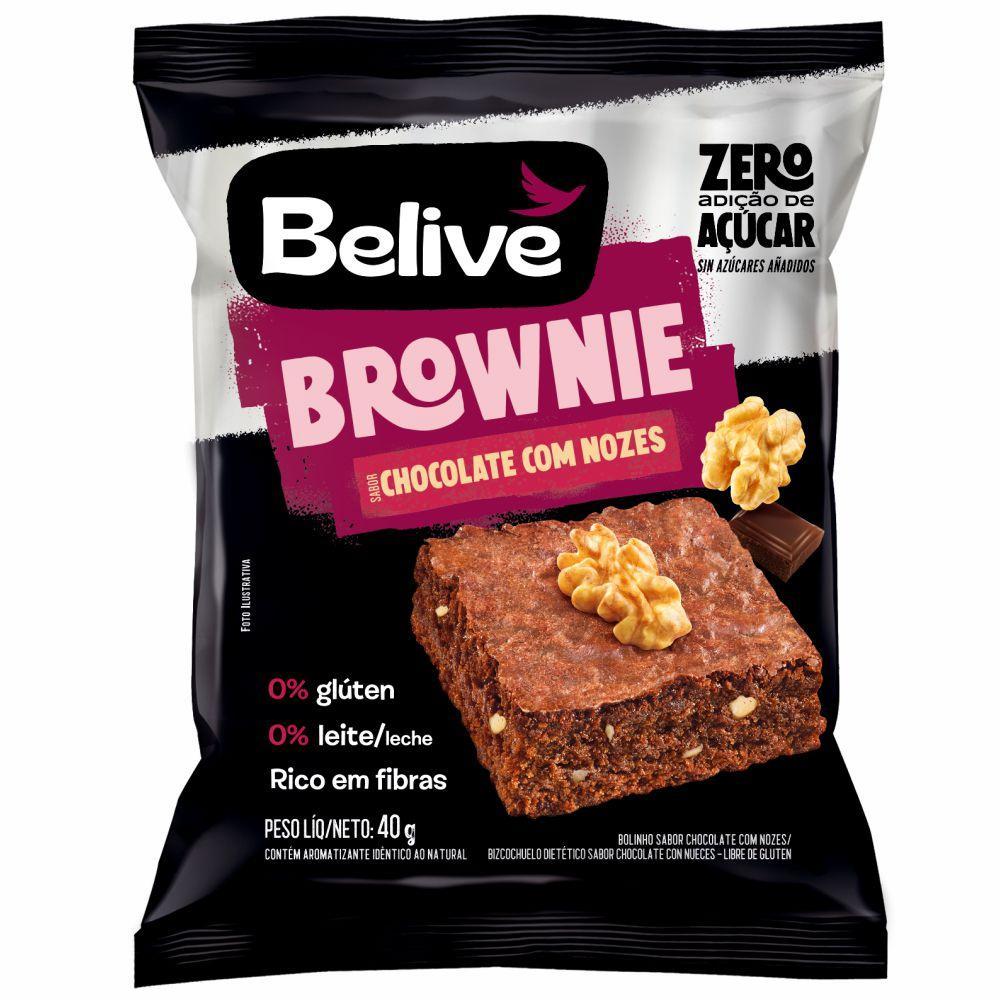 Miniatura Brownie Chocolate Com Nozes Zero Açucar 40G - Belive