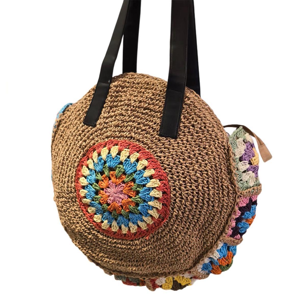 Miniatura Bolsa Artesanal Redonda Crochê Praia Verão Forrada