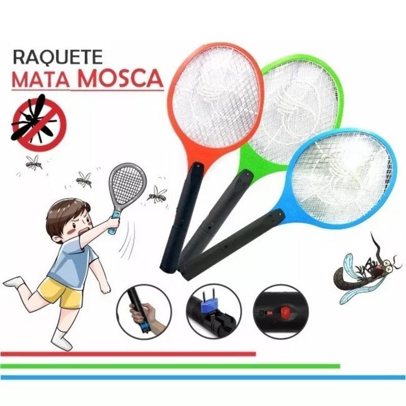 Miniatura Raquete Elétrica Mata Insetos Mosca Pernilongos Carregador