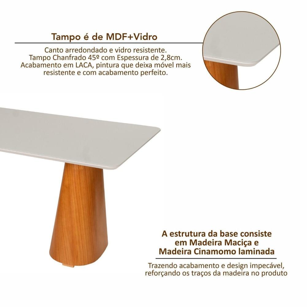 Miniatura Mesa Retangular em Madeira Maciça Authentic Espresso Móveis Champagnhe/Off White