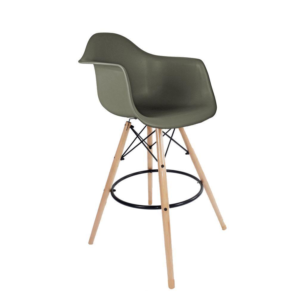 Miniatura Banqueta Eames Com Braço Cinza