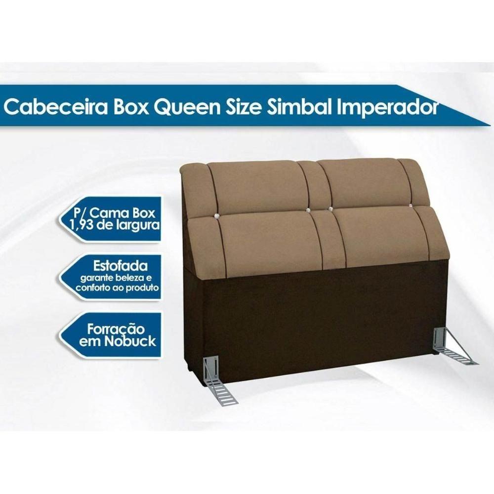 Miniatura Cabeceira Cama Box Estofada King King Imperador Suede Marrom Chocolate - Simbal