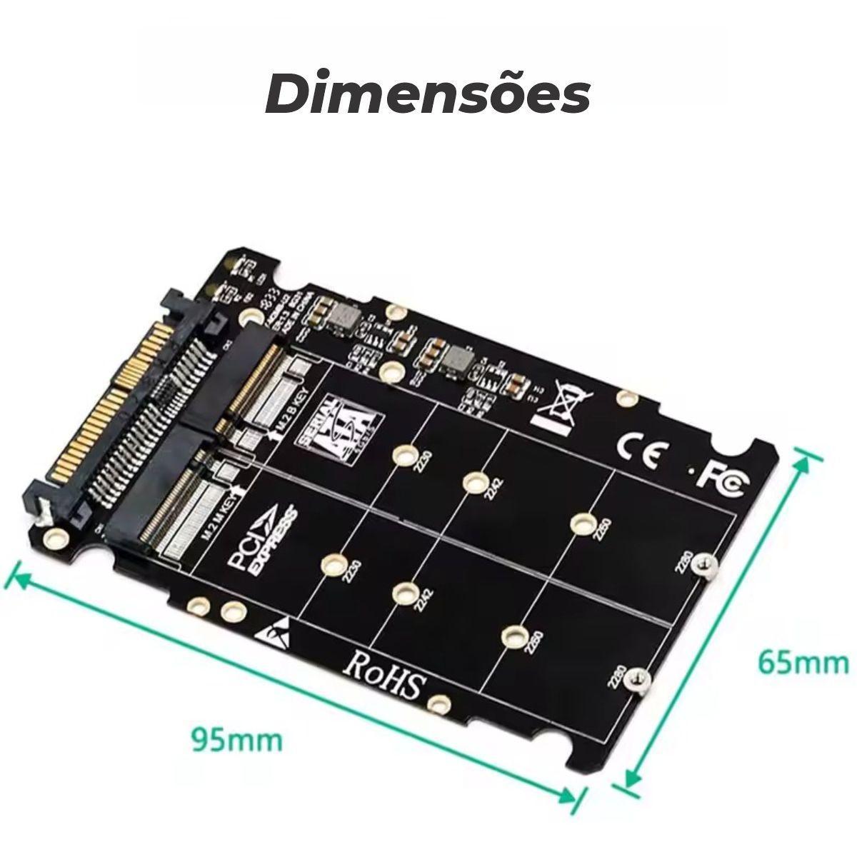 Adaptador U.2 Sas Sff-8639 Para Ssd M.2 Pcie Nvme Ngff Sata