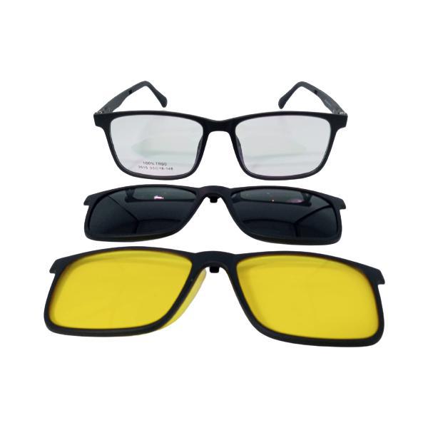 Miniatura Óculos 3 Em 1 - Clipon 3 Lentes Dia, Noite E Solar Com Uv400