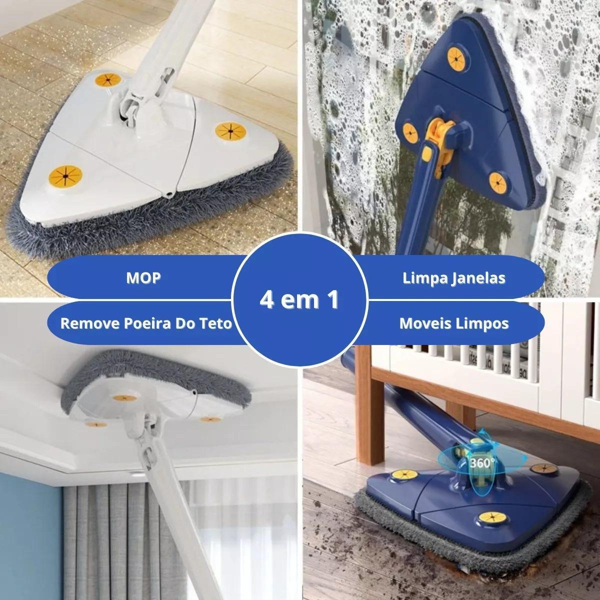 Miniatura Rodo Mágico 360: Mop Esfregão Limpeza Giratório Triangular