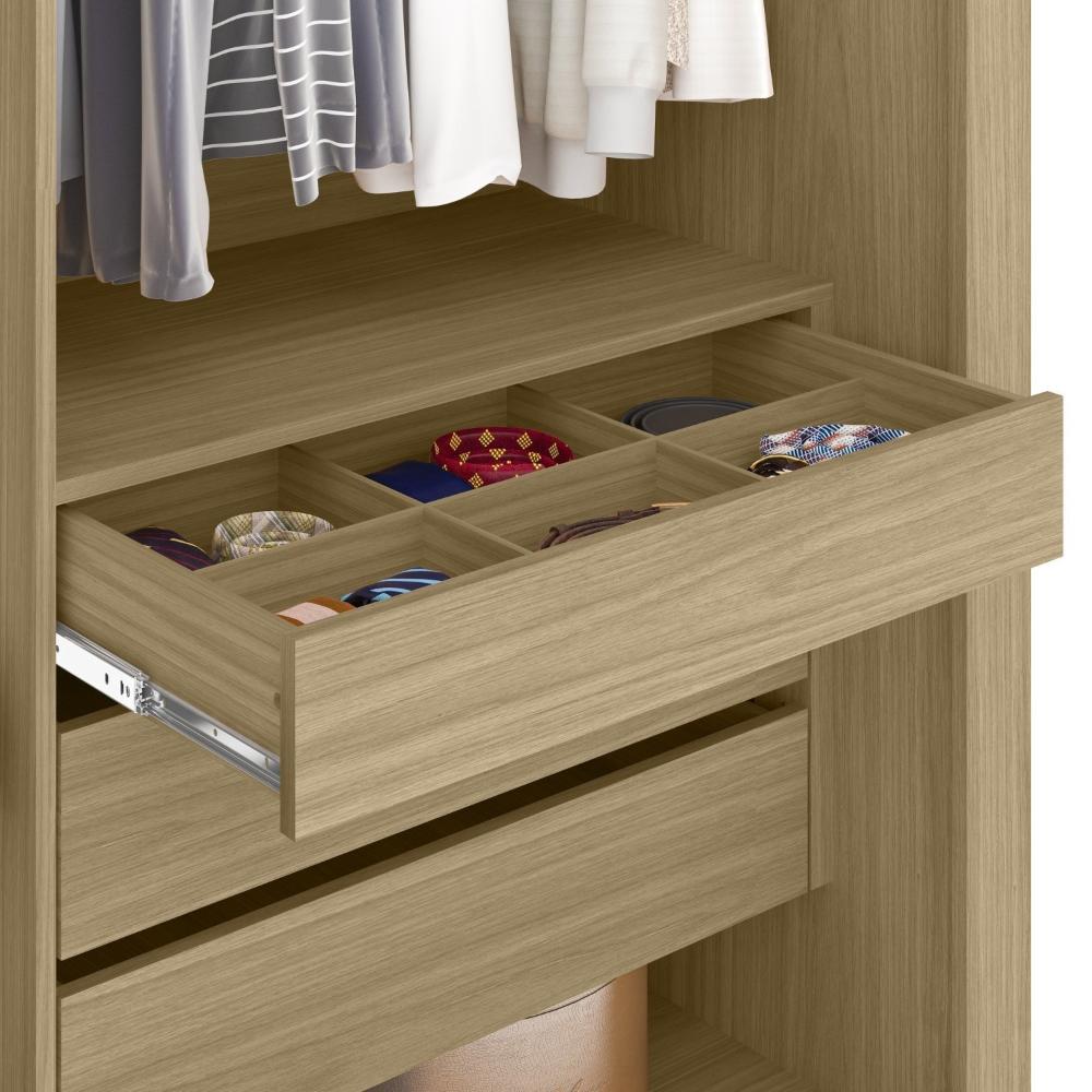 Guarda Roupa Indico 3 Portas 6 Gavetas Freijo / Preto