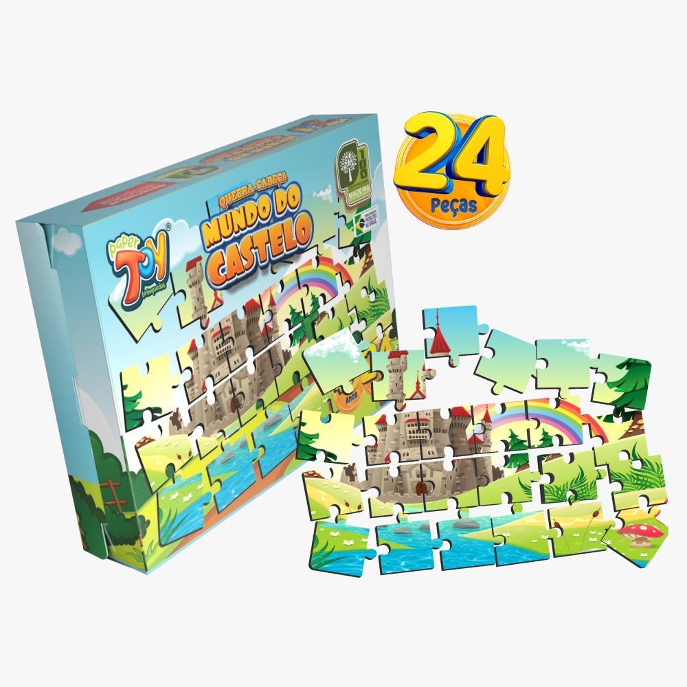 Miniatura Brinquedo Quebra Cabeça Em Mdf 24 Peças Mundo Do Castelo +3
