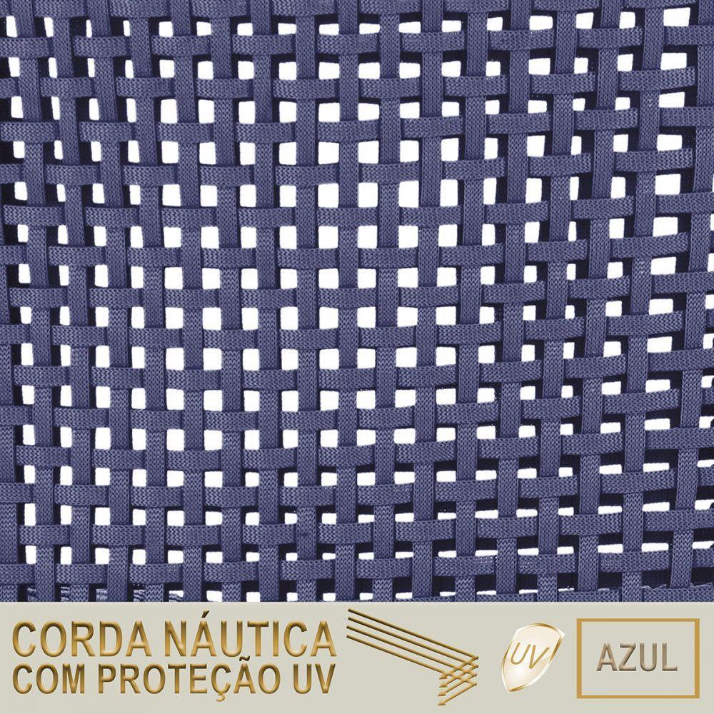 4 Espreguiçadeiras Catar E 4 Mesas Garden Cor Marrom Trama Azul