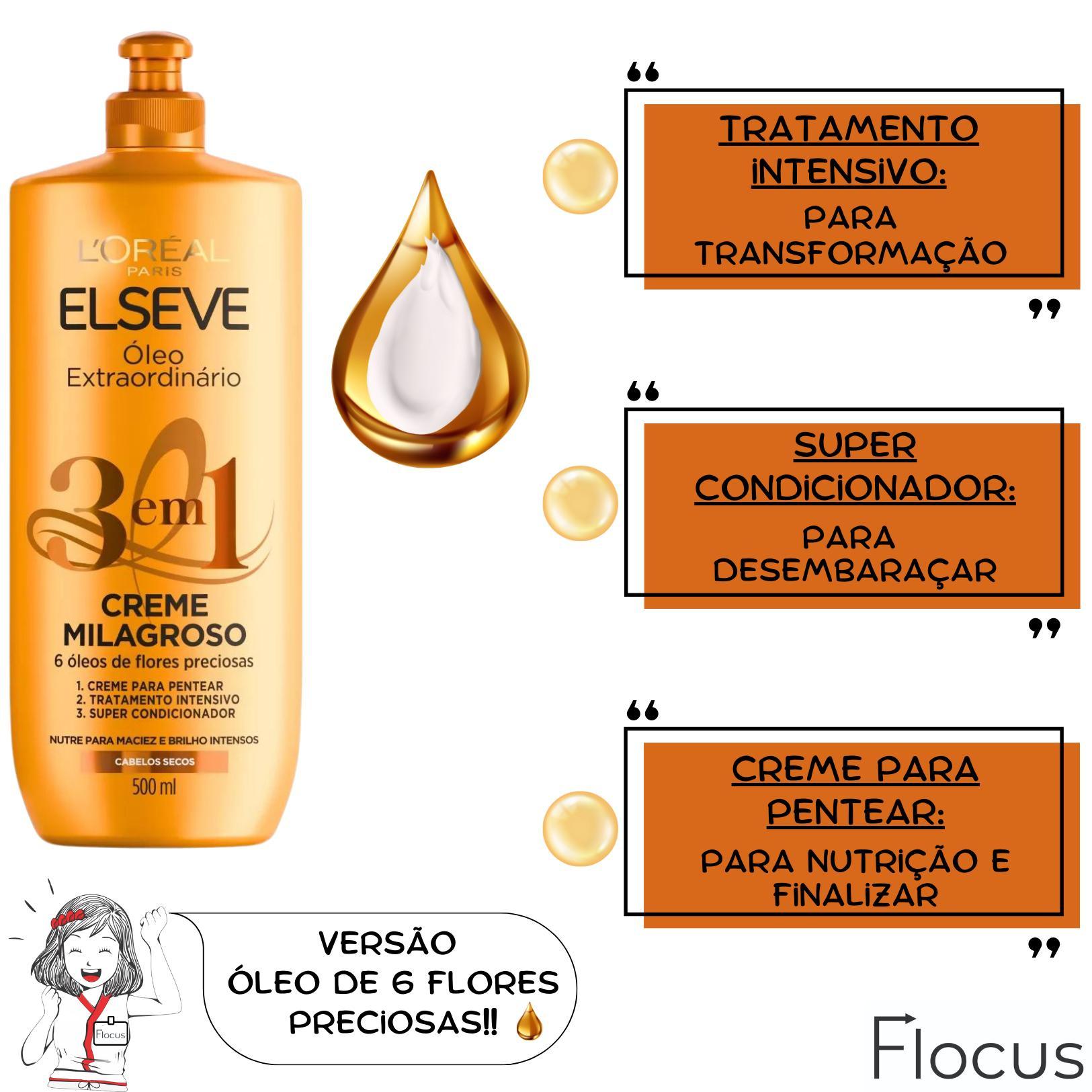 Miniatura Kit Elseve Óleo Extraordinário Shampoo Condicionador 3 Em 1