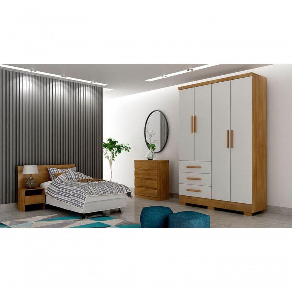 Miniatura Guarda Roupa Solteiro Com Pés 4 Portas 3 Gavetas Berlim-cumaru-fendi Móveis Novo Horizonte