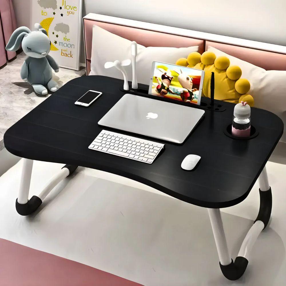 Miniatura Mesa De Colo Portátil Dobrável Suporte Multiuso - Preto