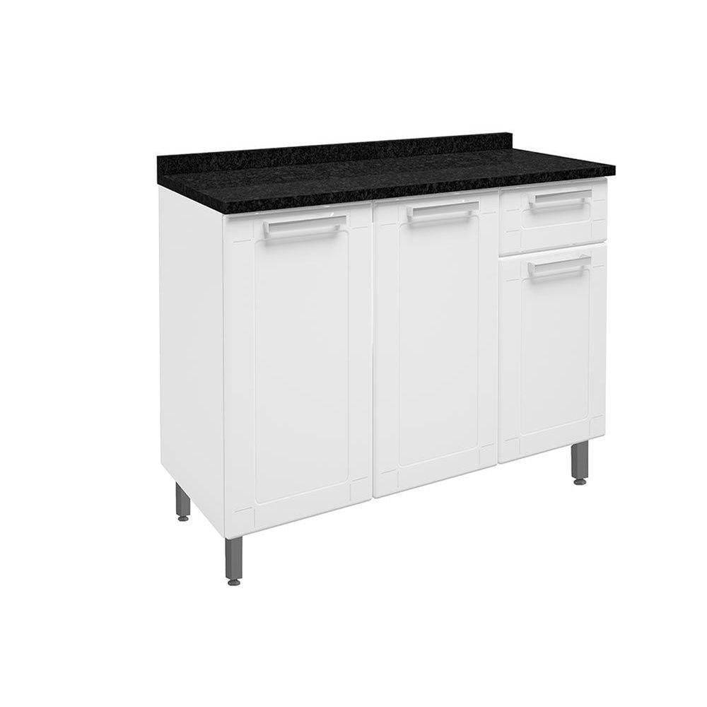 Miniatura Balcão De Cozinha Modulado Múltipla 6112 3 Portas 1 Gaveta C/tampo Branco - Bertolini
