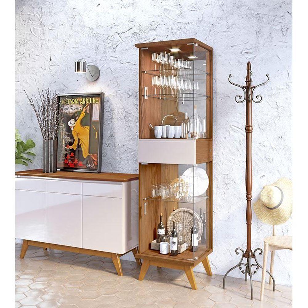 Miniatura Cristaleira Nuance Freijó Touch Off White - Imcal
