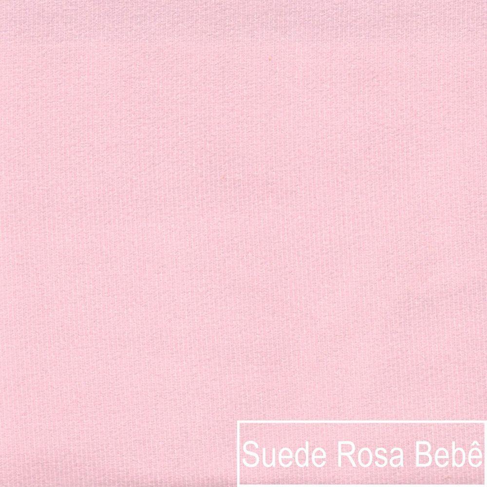 Miniatura Sofá 03 Lugares Living Ponza Suede Cor Rosa Bebê