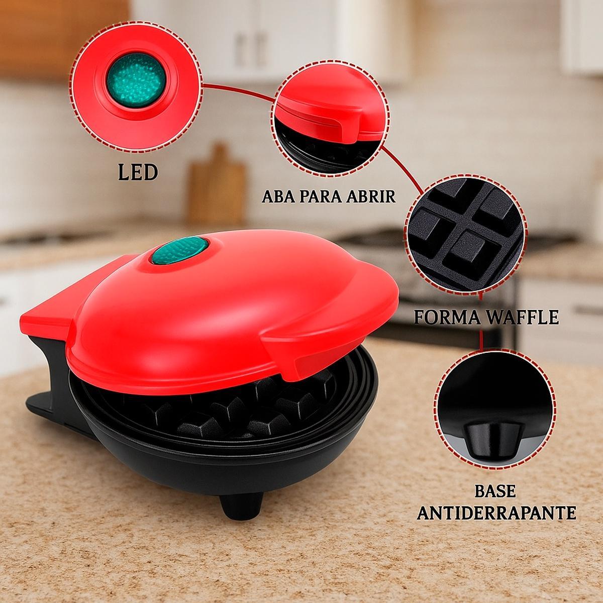 Miniatura Mini Waffle Máquina Clássica Elétrica Super Prática 110V